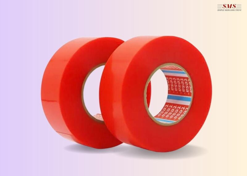 Double Sided Polyester Film Red Tape 48MMx50M Strong Reliable